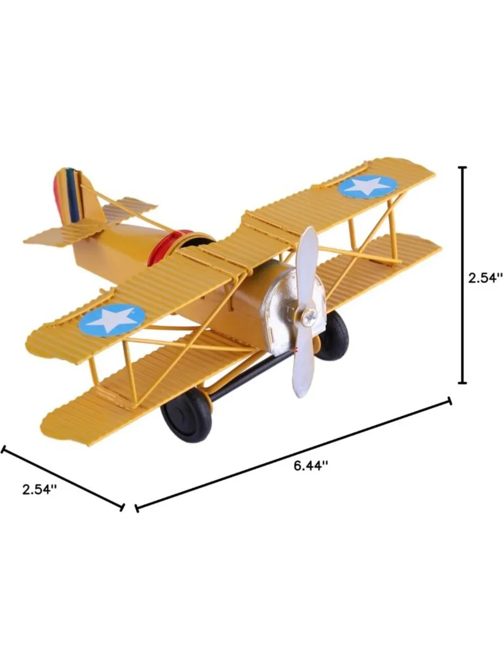 Vintage Retro Wrought Iron Biplane Model - Unique Home Decor & Photo Prop
